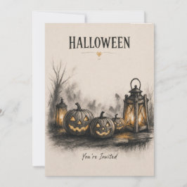 Convite Noite de Halloween de Máscaras e Mistério • Vertic