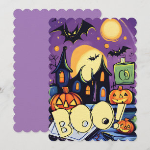 Convite Noite de Halloween Ghoul Out: Abóboras, Morcegos