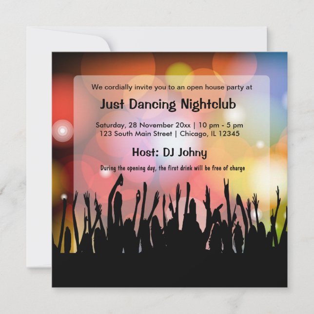 Convite Noite de inauguração da discoteca (Frente)