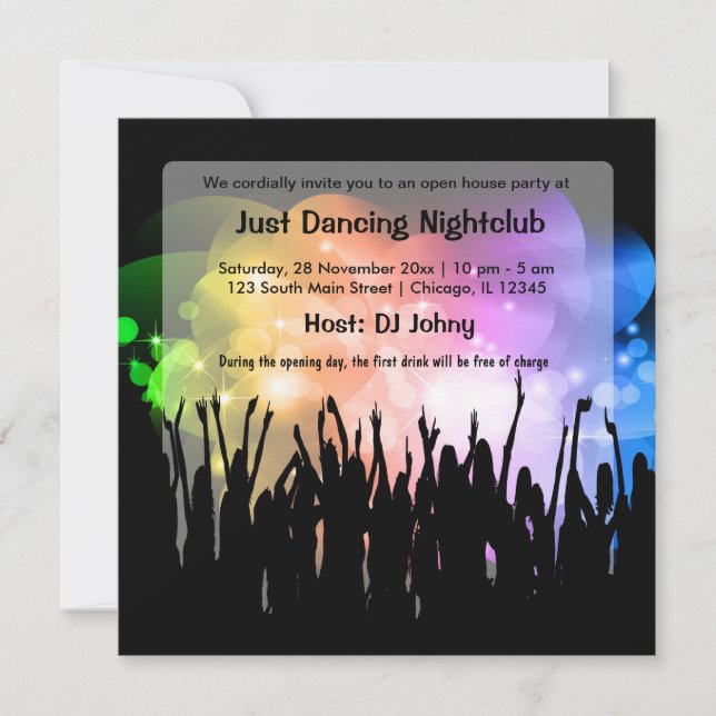 Convite Noite de inauguração da discoteca (Frente)