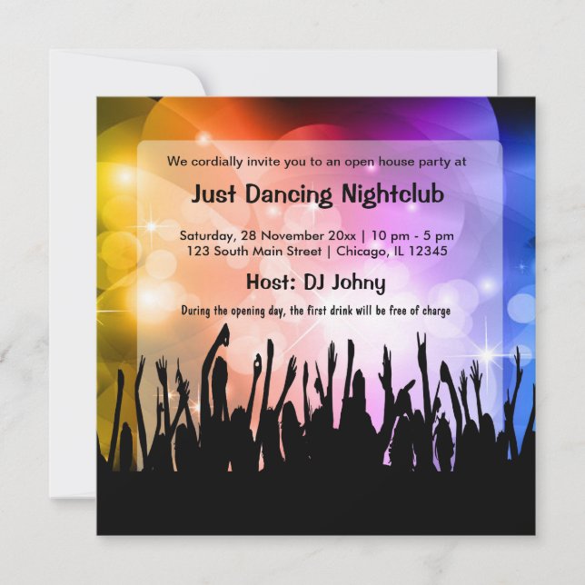 Convite Noite de inauguração da discoteca (Frente)