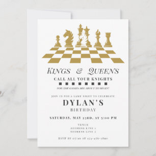 Convite Noite de Jogo de Xadrez Convocação dos Cavalheiros