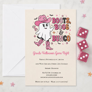 Convite Noite de Jogos das Garotas de Bunco no Halloween