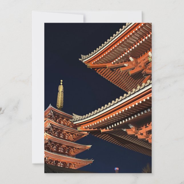 Convite Noite de Kaminarimon em Tóquio Japão (Frente)