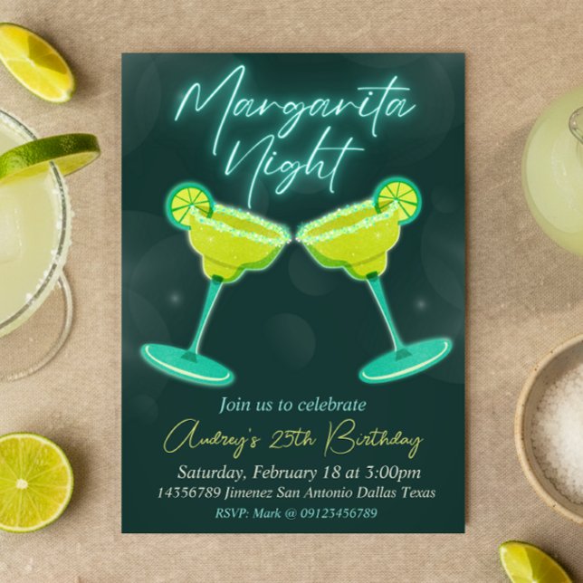 Convite Noite de Margarita  (Margarita Night Invitation)