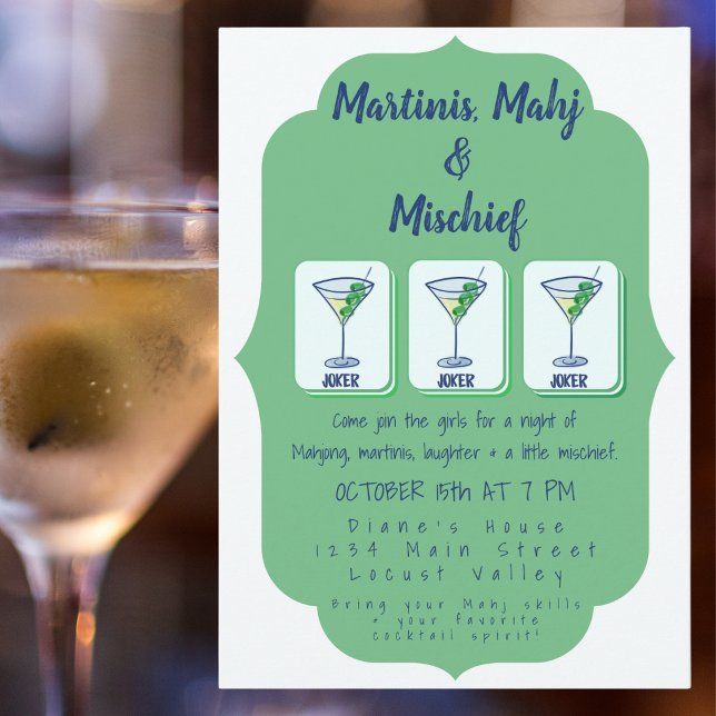 Convite Noite de Martinis, Mahj e Travessuras (Criador carregado)