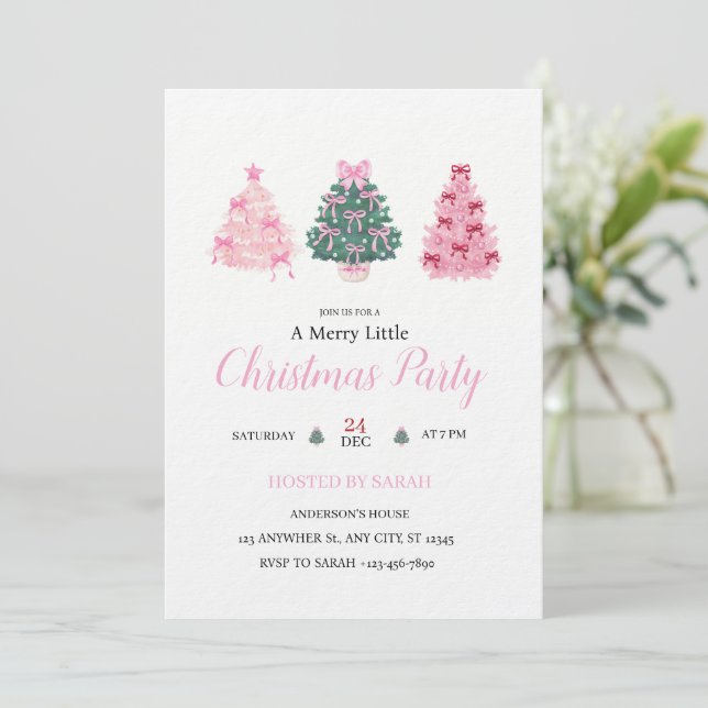 Convite Noite de Natal das Meninas Alegres Festa de Natal  (Em pé/Frente)