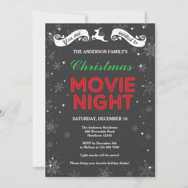 Convite Noite de Natal, Filme de Natal (Frente)