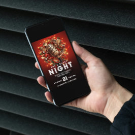 Convite Noite de Natal Não Silenciosa Microfone para Festa