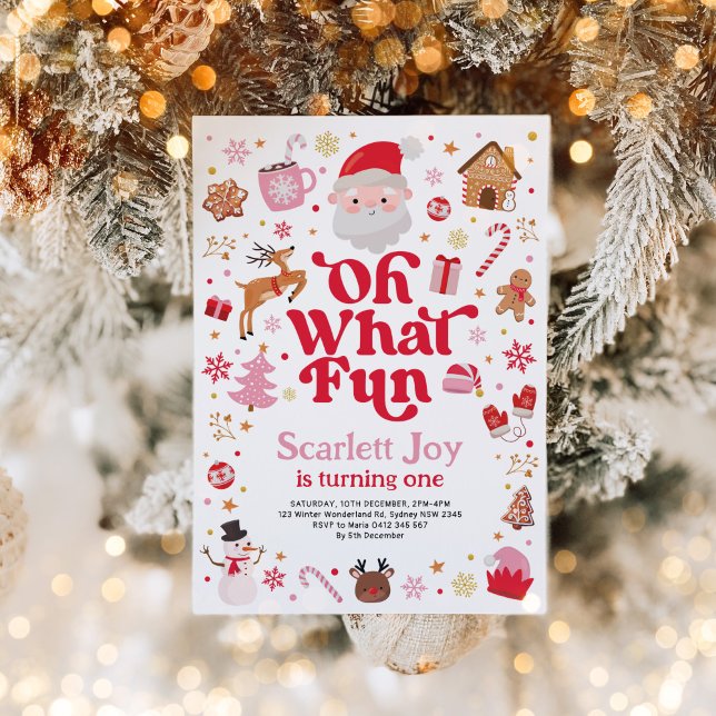 Convite Noite de Natal Oh Que Festa de aniversário Diverti (Criador carregado)