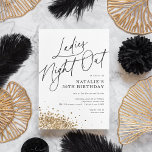 Convite Noite de Noite de Mulheres Modernas Minimalistas<br><div class="desc">Celebrar com esses convites de aniversário brancos e negros. Este Convite de Aniversário do Dia da Noite das Senhoras pode ser personalizado com seus próprios detalhes. Escolha a impressão,  o recebimento como download digital ou ambos!</div>