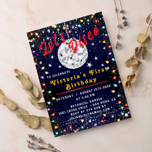 Convite Noite de Noite de Noite de Festa de Bola Disco Gro