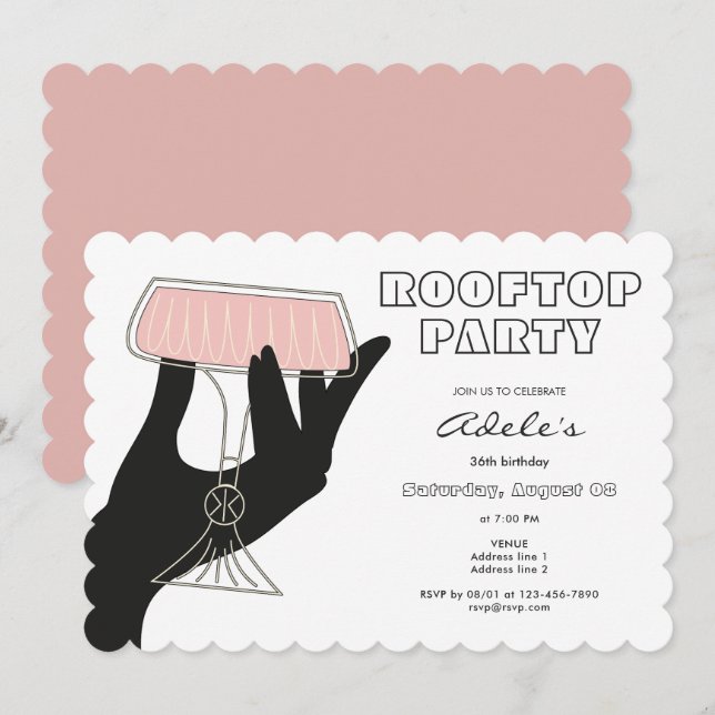 Convite Noite de Noite do Bar de Telhado (Frente/Verso)