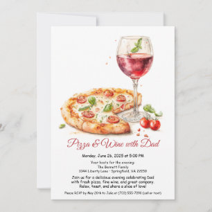 Convite Noite de Pizza e Vinho – Jantar de Dia dos Pais