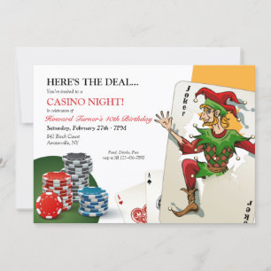 Convite Noite de pôquer no cassino