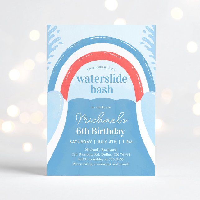 Convite Noite de Verão de Bacia de Bacia Azul e Branco Ver (Criador carregado)