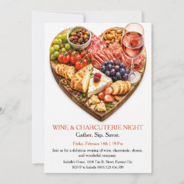 Convite Noite de Vinho e Charcuteria - Gourmet Saboroso