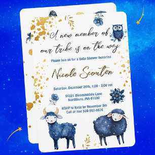 Convite Noite de Woodland Whimsical: Um Bebê está a Caminh