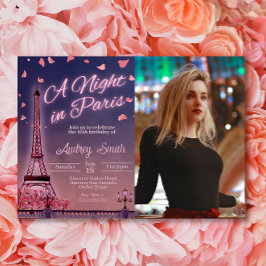 Convite Noite em Paris - Aniversário com foto
