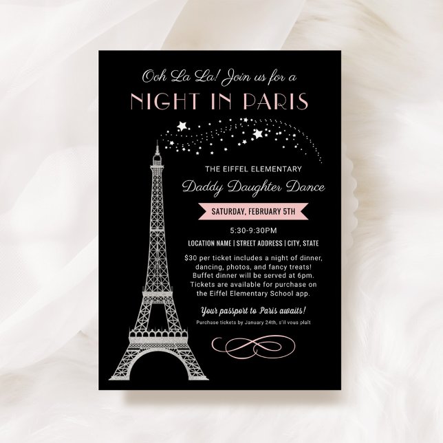 Convite Noite em Paris Dança do Pai com a Filha (Criador carregado)