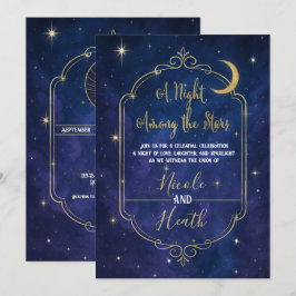 Convite Noite Entre as Estrelas Céu Celestial Casamento