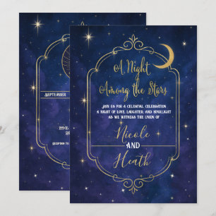 Convite Noite Entre as Estrelas Céu Celestial Casamento 