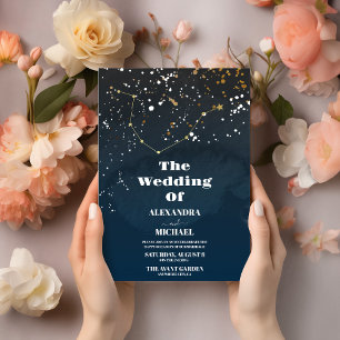 Convite Noite Estelar Casamento Galáxia Celestial