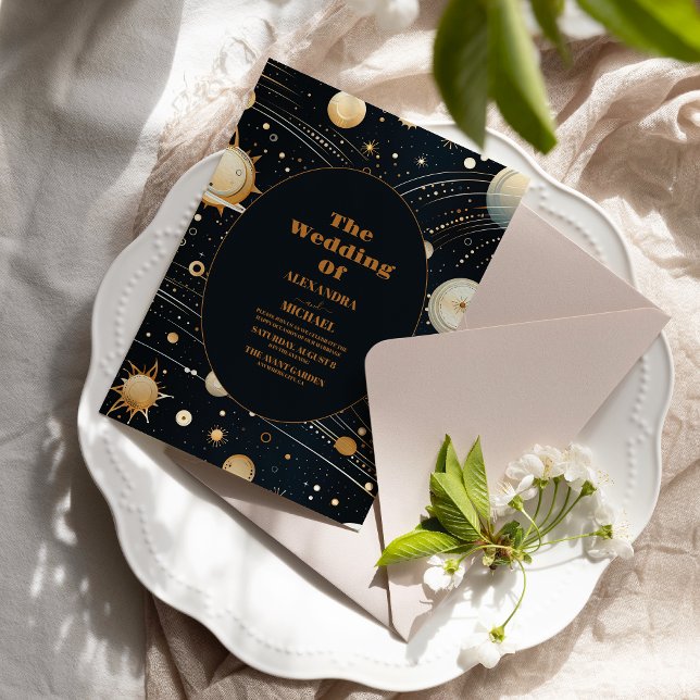 Convite Noite Estrela Céu Celestial Galáxia Casamento (Criador carregado)