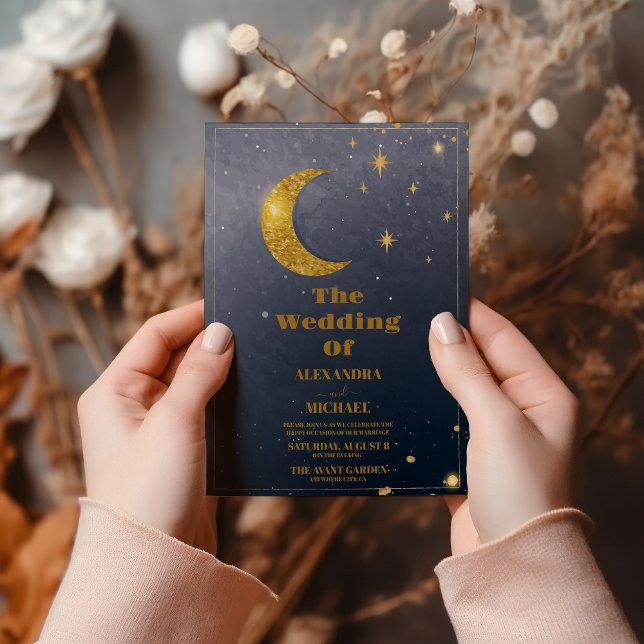 Convite Noite Estrela Céu Celestial Galáxia Casamento (Criador carregado)