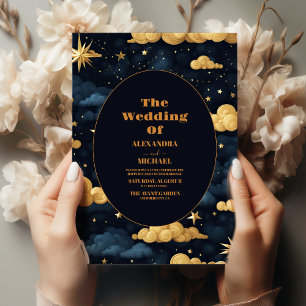 Convite Noite Estrela Céu Galáxia Casamento