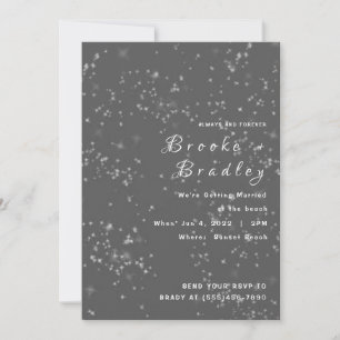 Convite Noite Estrelada Casamento Cinza
