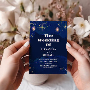 Convite Noite Estrelada Casamento Galáxia Celestial