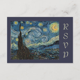 Convite Noite Estrelada de Van Gogh rsvp