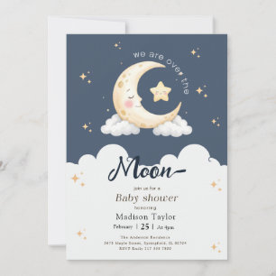 Convite Noite Estrelada Mística Céu Lua Chás de Bebê