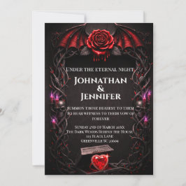 Convite Noite Eterna Casamento de Vampiro Gótico Romance S