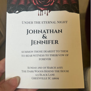 Convite Noite Eterna Casamento Gótico de Vampiro Romance S