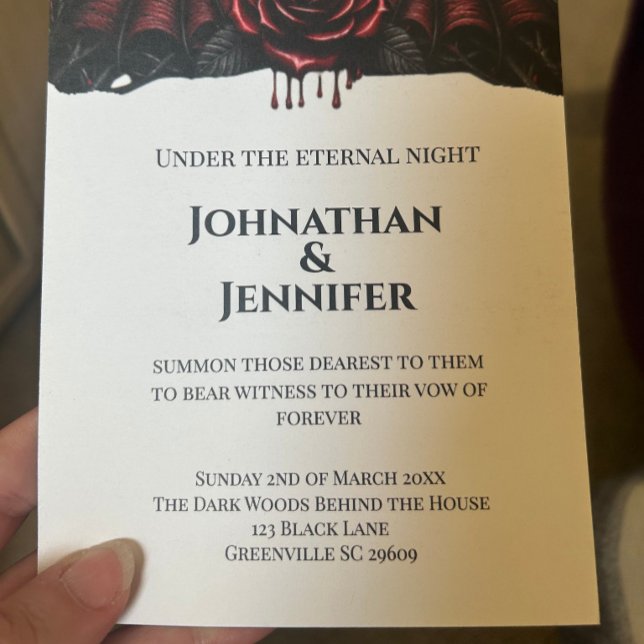 Convite Noite Eterna Casamento Gótico de Vampiro Romance S (Criador carregado)
