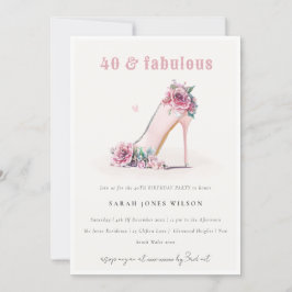 Convite Noite Floral Suave de 40 Blush High Heels