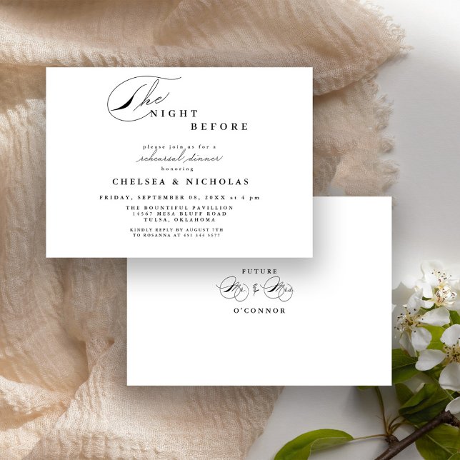 Convite Noite manuscrita moderna antes do Janto de ensaio (Criador carregado)