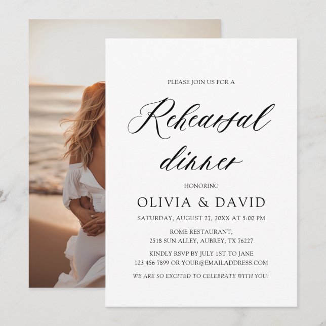 Convite Noite Moderna Antes Do Janto De Ensaio (Frente/Verso)