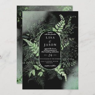 Convite Noite Moody Misty Fog Woodland Casamento Greenery