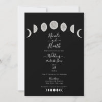 Noite Negra Céu Fases da Lua Casamento Noturno