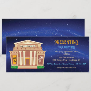 Convite Noite no Evento de Bilhete do Museu Festa