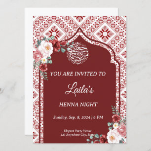 Convite Noite Personalizado de Red Henna