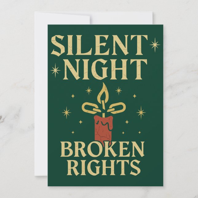 Convite Noite Silenciosa Direitos Quebrados Design (Frente)