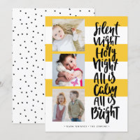 Noite Silenciosa três fotos feriados Natal Amarelo
