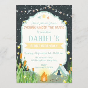 Convite Noite Sob As Estrelas Aniversário