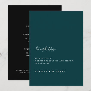 Convite Noite Verde Escura Mínima Antes Do Ensaio De Casa