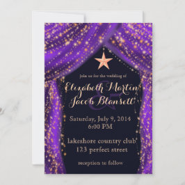 Convite Noites árabes Casamento roxo e Dourado