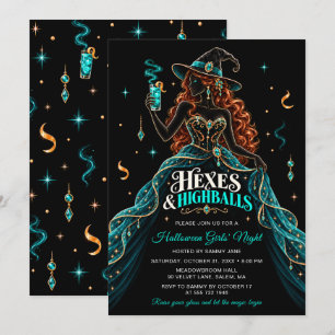 Convite Noites das Bruxas & Drinks de Halloween